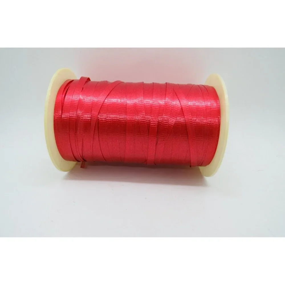 Vintage Hollywood Christmas Valentine Red Curling Gift Wrap Ribbon 50's or 60's